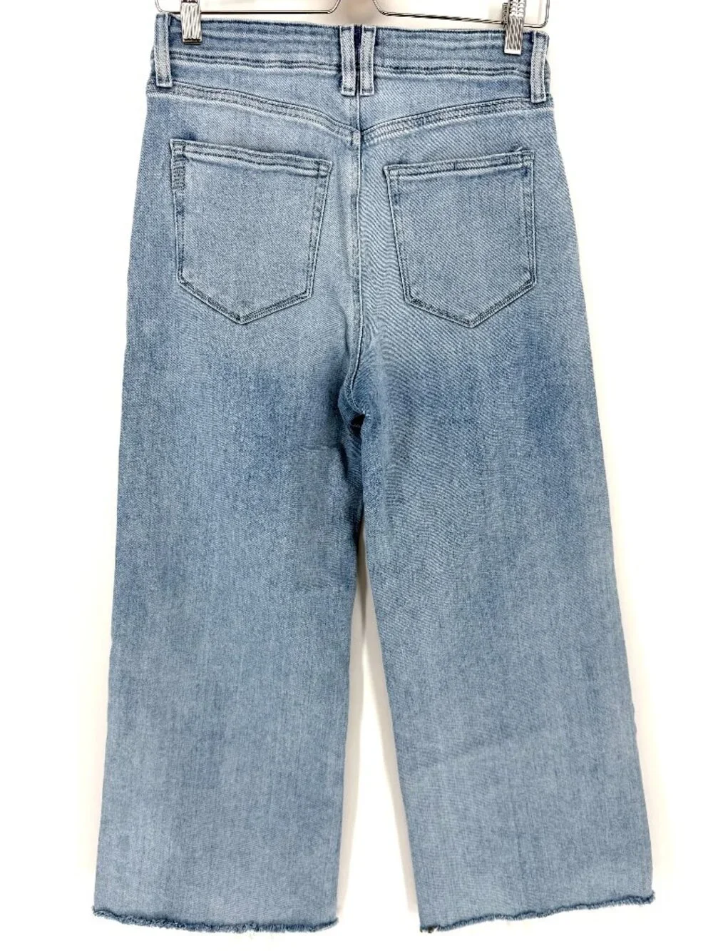 PAIGE Anessa High Rise Crop Wide Leg Raw Hem Jeans Size 29